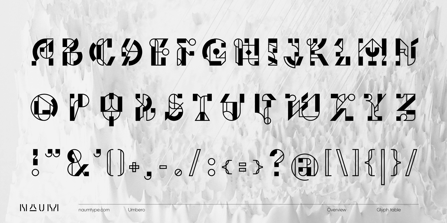 Beispiel einer Umbero Regular-Schriftart